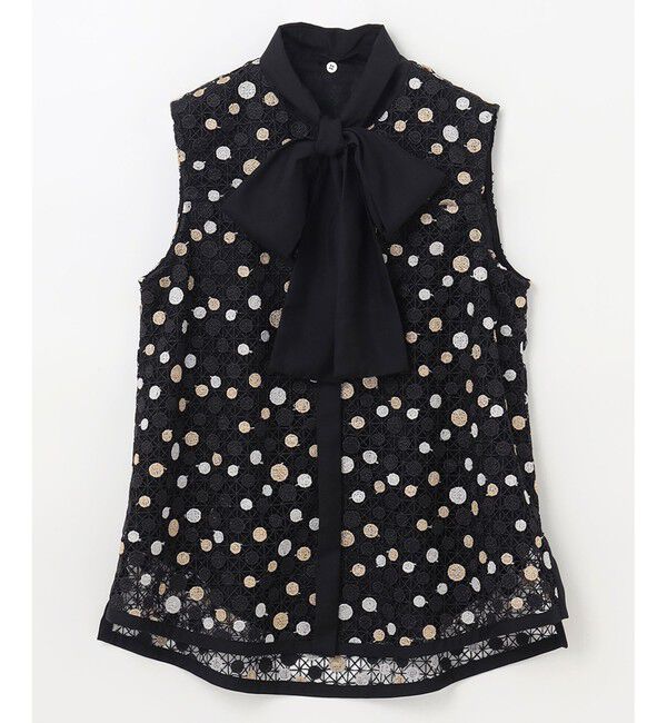 Grace Class「ラメドットボウタイノースリーブ」|シャツ・ブラウス|