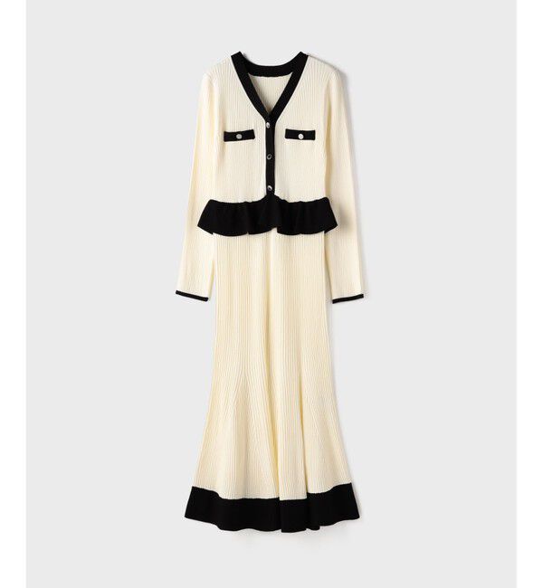 GRACE CONTINENTAL「バイカラーニットワンピース」|ワンピース|