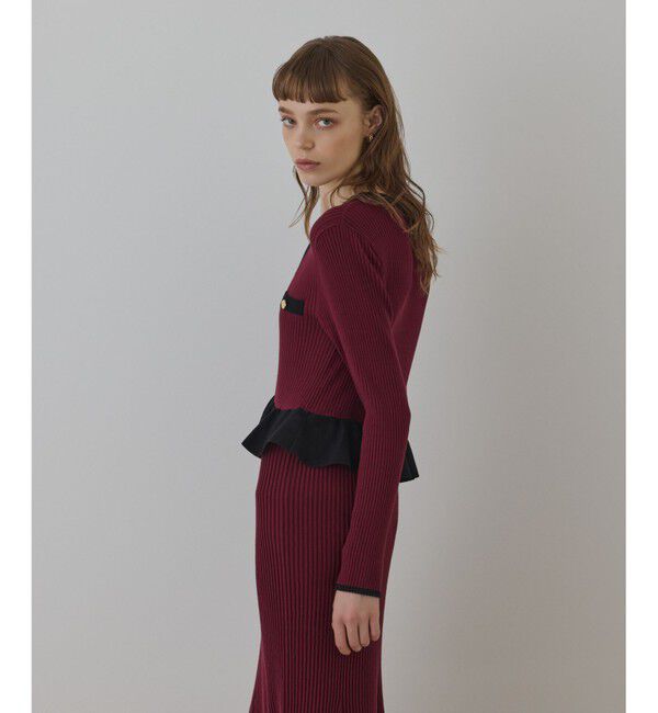 GRACE CONTINENTAL「バイカラーニットワンピース」|ワンピース|