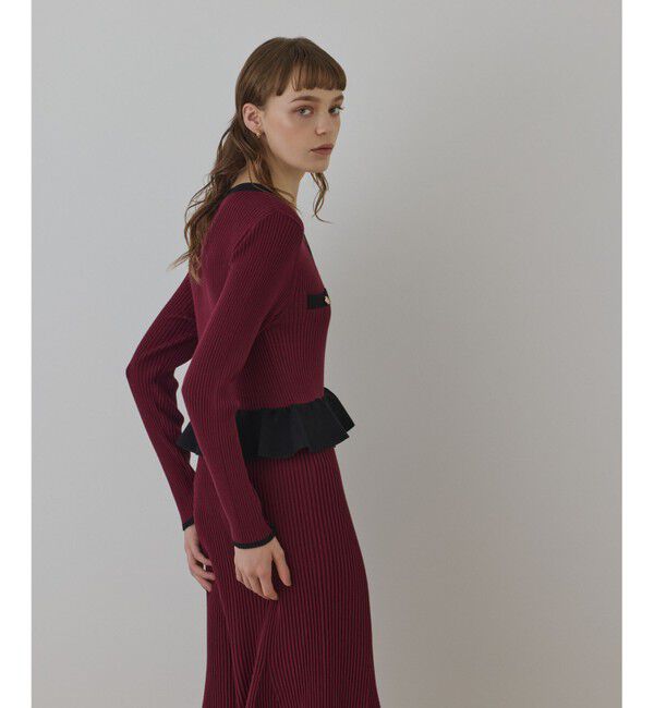 GRACE CONTINENTAL「バイカラーニットワンピース」|ワンピース|