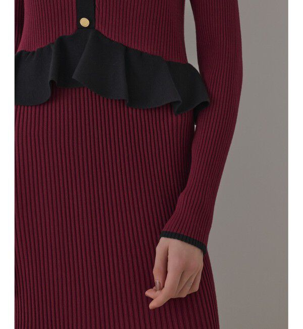 GRACE CONTINENTAL「バイカラーニットワンピース」|ワンピース|