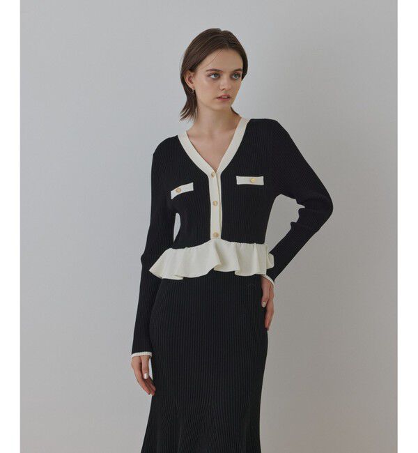 GRACE CONTINENTAL「バイカラーニットワンピース」|ワンピース|