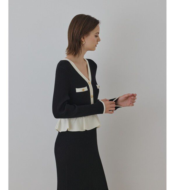 GRACE CONTINENTAL「バイカラーニットワンピース」|ワンピース|