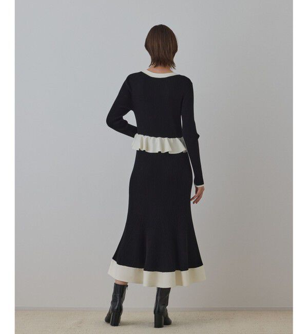 GRACE CONTINENTAL「バイカラーニットワンピース」|ワンピース|