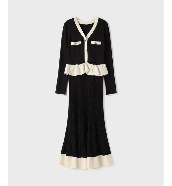 GRACE CONTINENTAL「バイカラーニットワンピース」|ワンピース|