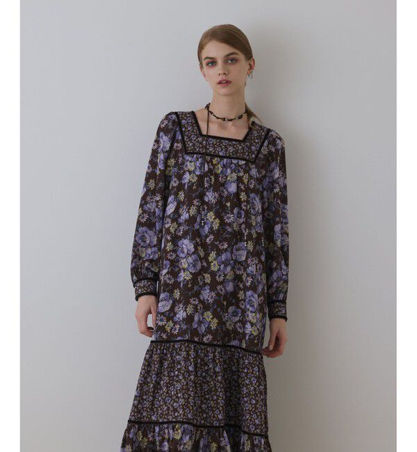 GRACE CONTINENTAL「ボタニカルティアードワンピース」|ワンピース|