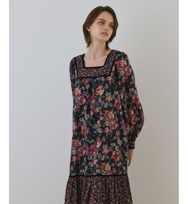 GRACE CONTINENTAL「ボタニカルティアードワンピース」|ワンピース|