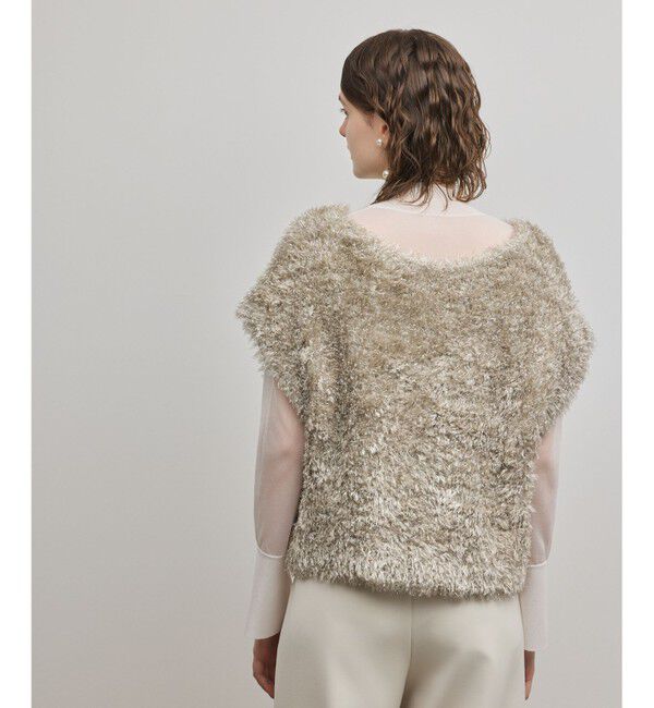 GRACE CONTINENTAL「ラメフェザーベスト」|ベスト・ジレ|