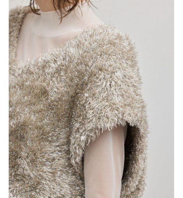 GRACE CONTINENTAL「ラメフェザーベスト」|ベスト・ジレ|