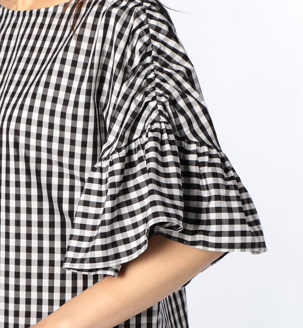 NOLLEY'S「ギンガムフリル袖ブラウス」|シャツ・ブラウス|