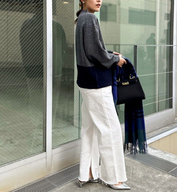 Rie Miller「【RM denim】スリットフレアハイウエストデニム」|デニム|