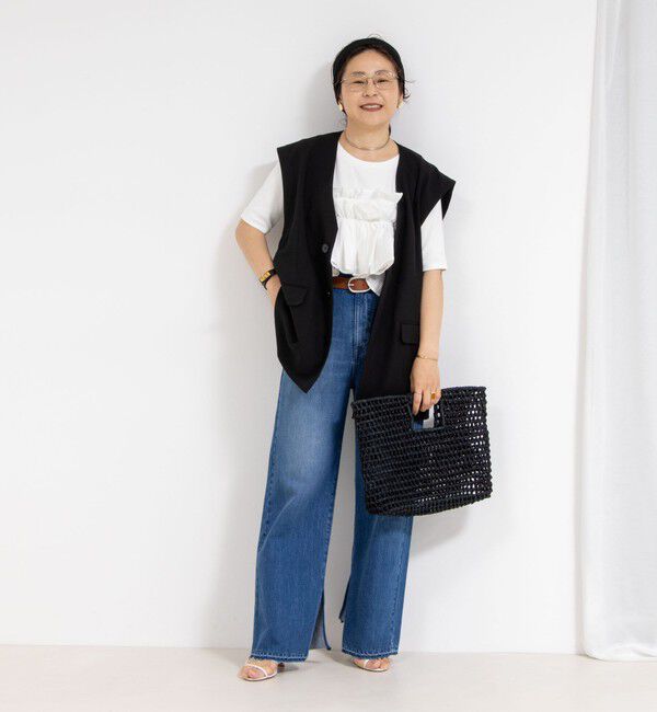 Rie Miller「【RM denim】スリットフレアハイウエストデニム」|デニム|