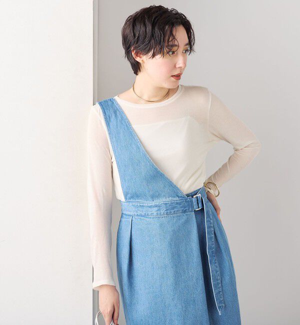 Rie Miller「【RM denim】ワンショルダーデニムジャンパースカート」|ワンピース|