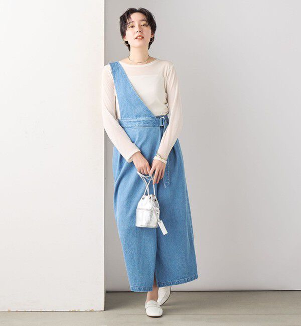Rie Miller「【RM denim】ワンショルダーデニムジャンパースカート」|ワンピース|