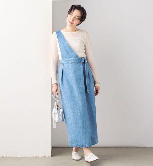 Rie Miller「【RM denim】ワンショルダーデニムジャンパースカート」|ワンピース|