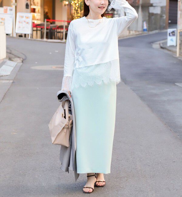 NOLLEY'S sophi「《セットアップ対応》ウォッシャブルバックサテンタイトスカート」|タイト|