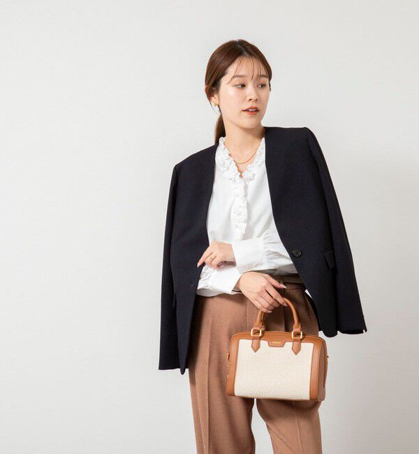 NOLLEY'S「ウォッシャブルフロントフリルVネックブラウス」|シャツ・ブラウス|