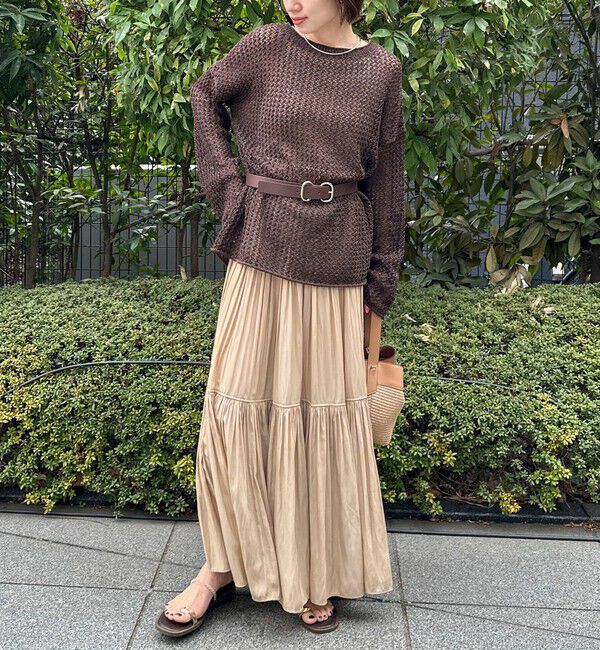 NOLLEY'S「《手洗い可能》ペーパーヤーンメッシュプルオーバー」|ニット・セーター|