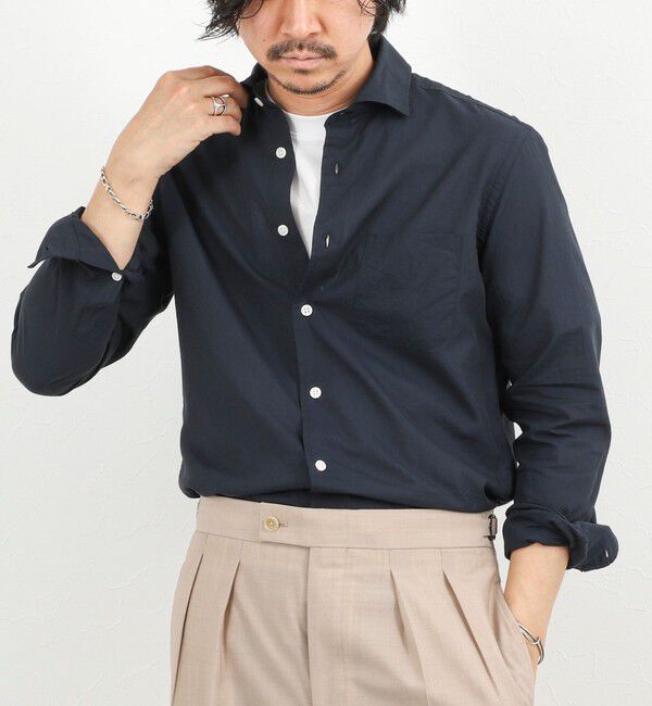 NOLLEY'S goodman「《ビジカジ対応》カッタウェイシャツ 26SS」|シャツ・ブラウス|ダークネイビー