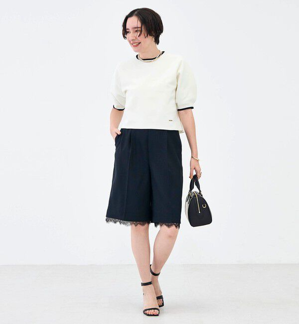 NOLLEY'S「《手洗い可能》ホールガーメントパフスリーブニットＴ」|ニット・セーター|