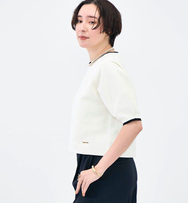 NOLLEY'S「《手洗い可能》ホールガーメントパフスリーブニットＴ」|ニット・セーター|