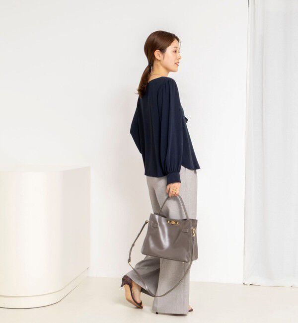 NOLLEY'S sophi「ウォッシャブルサテンアシンメトリーラッフルブラウス」|シャツ・ブラウス|