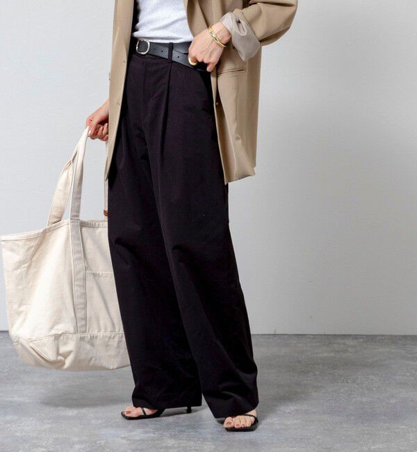 MAQWEL「【MAQWEL/マクウェル】ウォッシャブルカーブチノパンツ」|チノ|ブラック