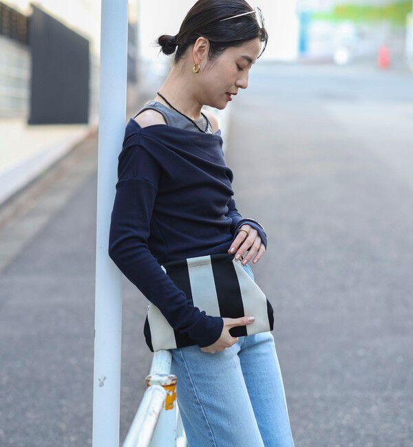 MAQWEL「【MAQWEL/マクウェル】ウォッシャブルレイヤードドレープロンＴ」|Tシャツ・カットソー|