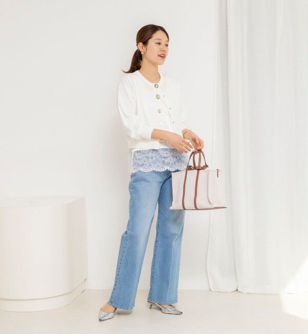 NOLLEY'S「ウォッシャブル裾レースオトナサテンタンク」|タンクトップ|