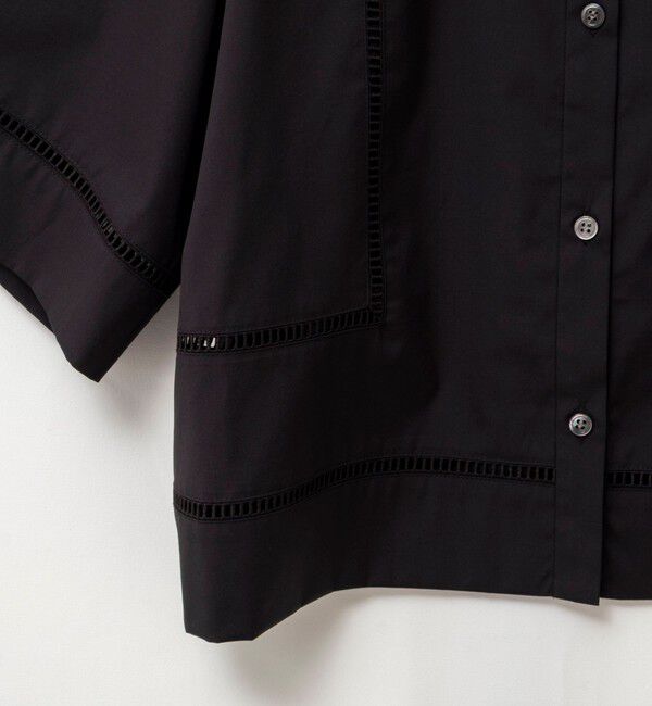 NOLLEY'S「ウォッシャブルはしごレース半袖ショートシャツ」|シャツ・ブラウス|