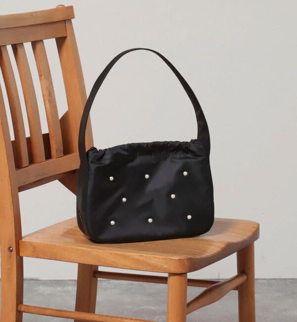 NOLLEY'S「【nolnol/ノルノル】タフタパールバッグ」|ハンドバッグ|ブラック