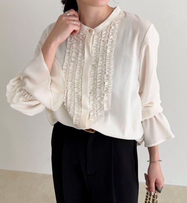 fredy emue「前フリルジョーゼットブラウス」|シャツ・ブラウス|