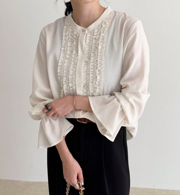 fredy emue「前フリルジョーゼットブラウス」|シャツ・ブラウス|