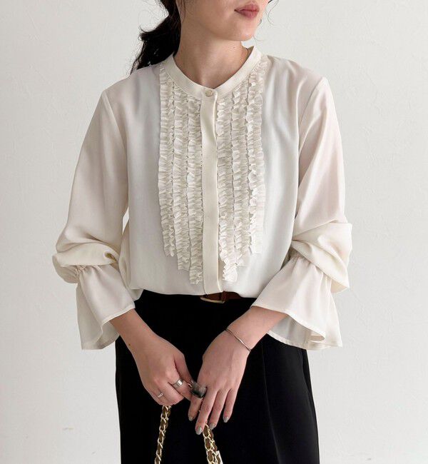 fredy emue「前フリルジョーゼットブラウス」|シャツ・ブラウス|