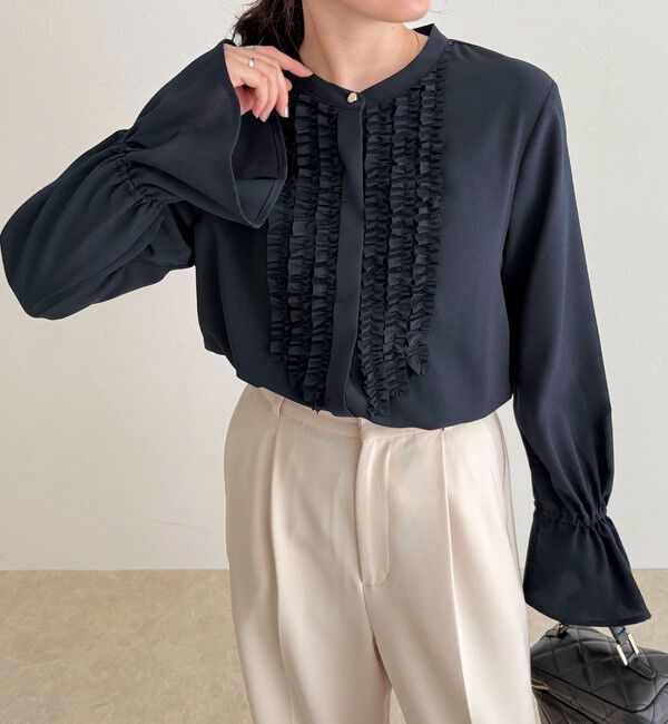 fredy emue「前フリルジョーゼットブラウス」|シャツ・ブラウス|