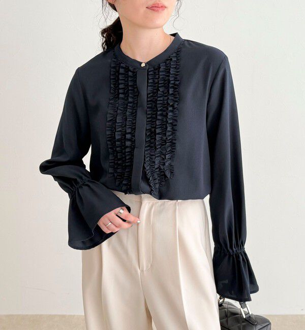 fredy emue「前フリルジョーゼットブラウス」|シャツ・ブラウス|