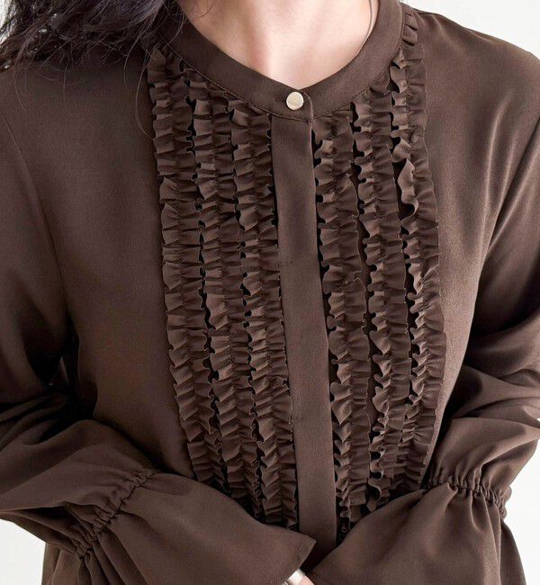 fredy emue「前フリルジョーゼットブラウス」|シャツ・ブラウス|