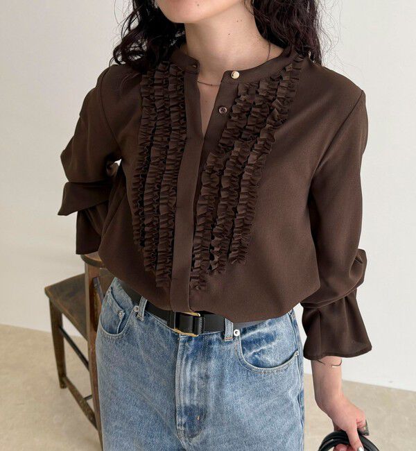 fredy emue「前フリルジョーゼットブラウス」|シャツ・ブラウス|