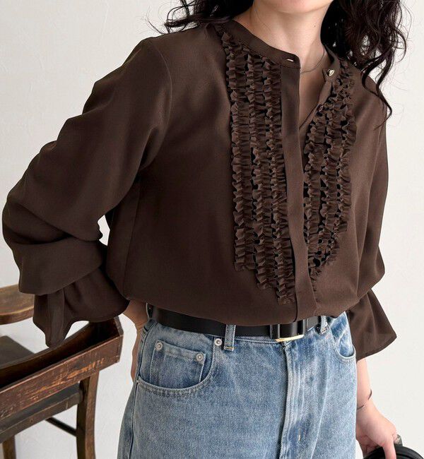 fredy emue「前フリルジョーゼットブラウス」|シャツ・ブラウス|