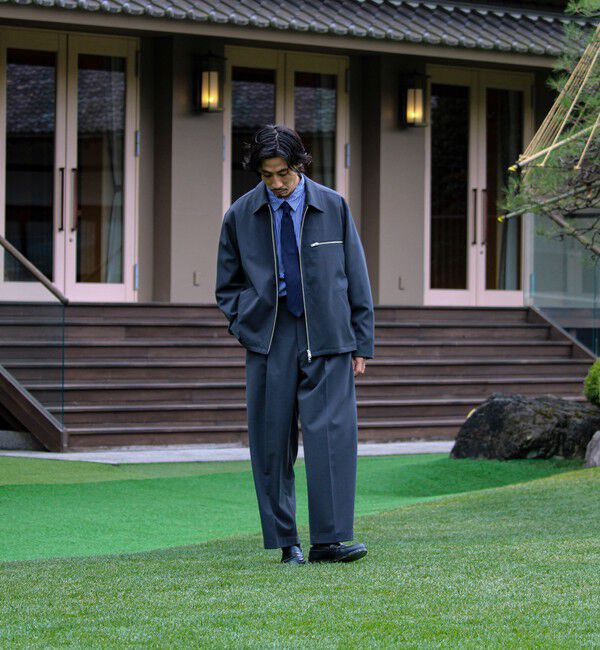 GLOSTER「【セットアップ対応】ウールライクワイドパンツ」|チノ|