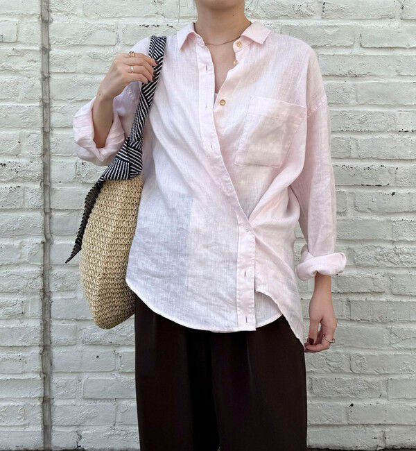 fredy emue「LINEN100 2WAYカシュクールシャツ」|シャツ・ブラウス|ベビーピンク