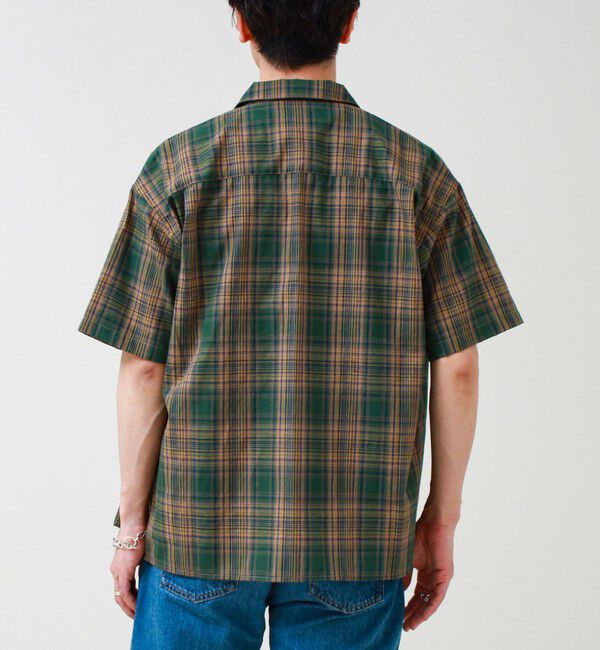 GLOSTER「【軽羽織りにおすすめ】シアーチェック 半袖ZIPシャツ」|シャツ・ブラウス|