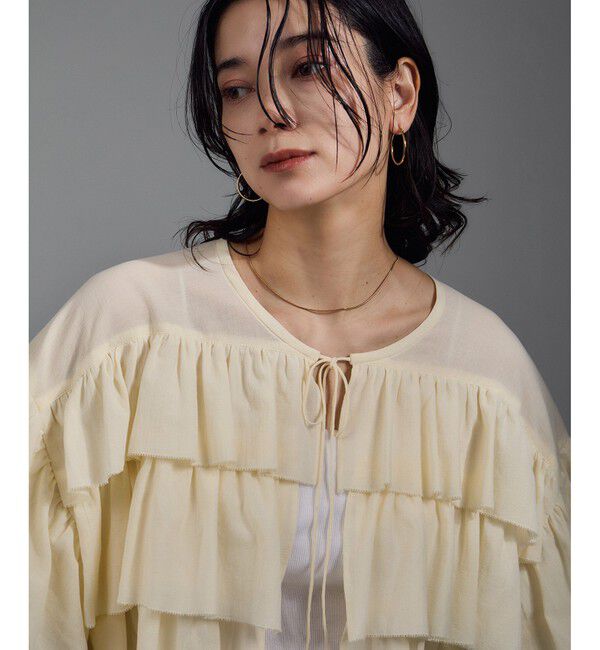 SALON adam et rope'「コットンラッフルブラウス」|シャツ・ブラウス|