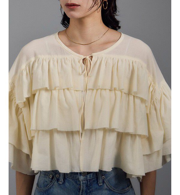 SALON adam et rope'「コットンラッフルブラウス」|シャツ・ブラウス|