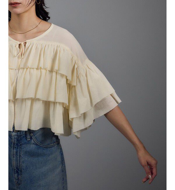 SALON adam et rope'「コットンラッフルブラウス」|シャツ・ブラウス|