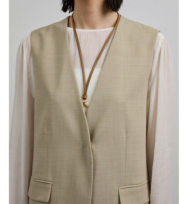 ROPE「【洗える】ウール混ツイル ジレベスト/セットアップ対応【WEB・一部店舗限定】」|ベスト・ジレ|