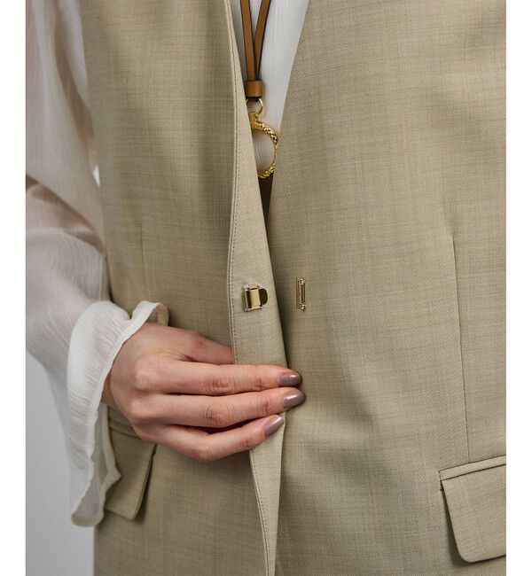 ROPE「【洗える】ウール混ツイル ジレベスト/セットアップ対応【WEB・一部店舗限定】」|ベスト・ジレ|