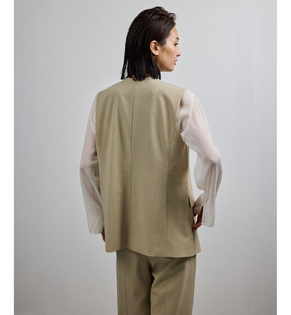 ROPE「【洗える】ウール混ツイル ジレベスト/セットアップ対応【WEB・一部店舗限定】」|ベスト・ジレ|