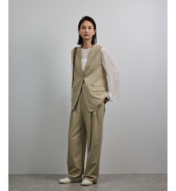 ROPE「【洗える】ウール混ツイル ジレベスト/セットアップ対応【WEB・一部店舗限定】」|ベスト・ジレ|