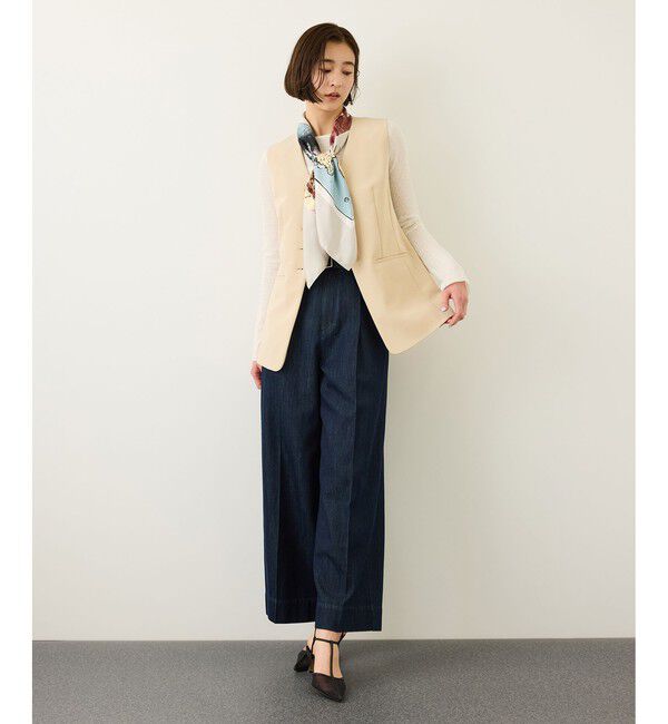 ROPE「ダブルクロスストレッチフレアジレ/接触冷感・イージーケア・セットアップ対応」|ベスト・ジレ|